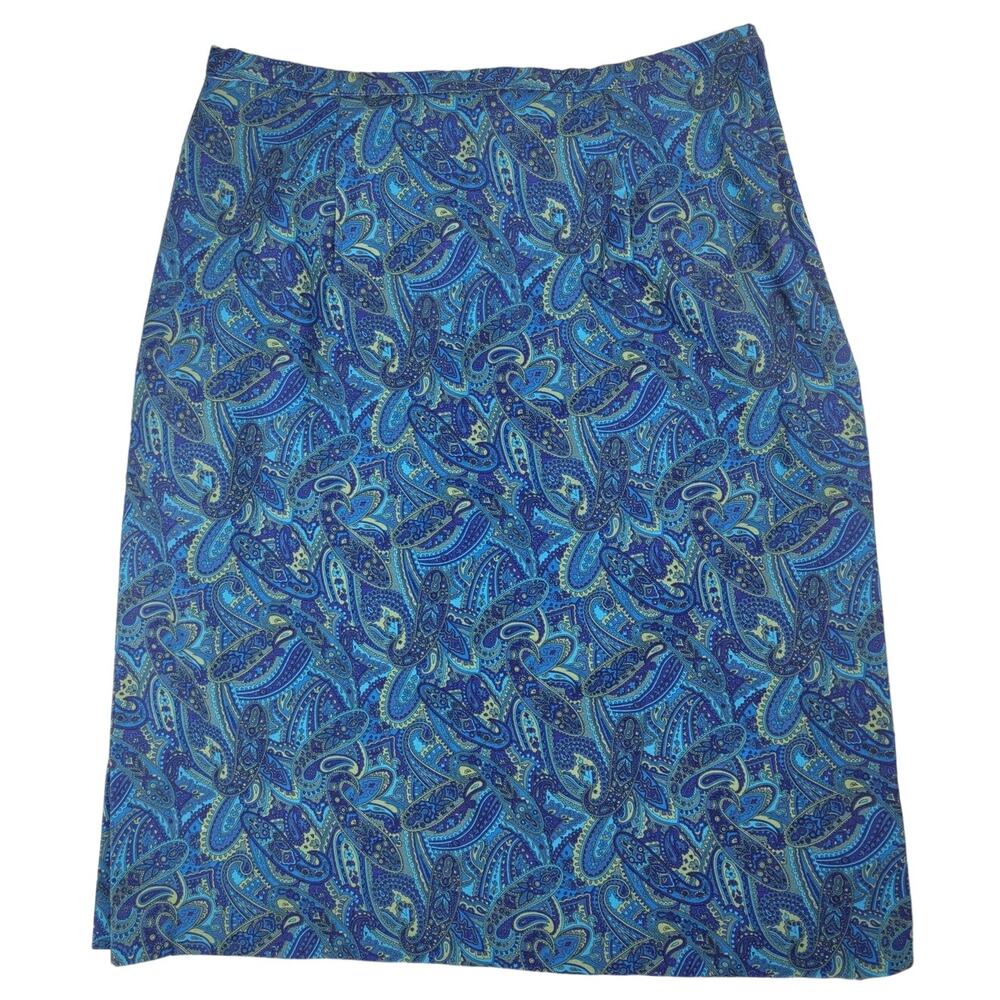 Paul Harris Vintage Blue Paisley High Waisted Pencil Skirt- Size 10‎
